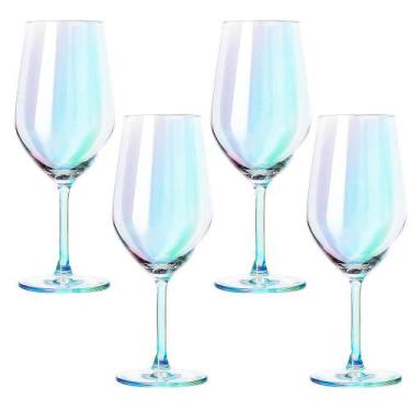 Imagem de Jogo de Taças de Vinho de Cristal Furta Cor com Titânio Mendoza 460mL 