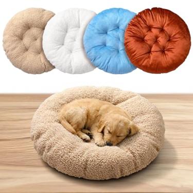 Imagem de Fiwochic 4 peças de cama ultra macia para cães e gatos de 50 cm, almofadas antiansiedade para animais de estimação, calmantes para todas as estações, almofada redonda fofa lavável quente para animais
