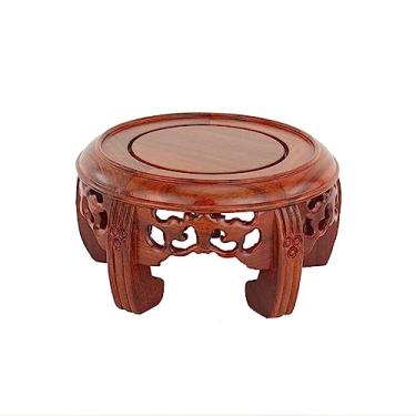 Imagem de YYBOES Suporte de Pedestal de Plantas Base de Vaso de Madeira Vintage Vaso de Flores Estátua de Expositor Vaso de Chá Base Bonsai Decoração de Escritório em Casa Pedestal Suportes para Exibição