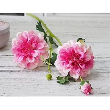 Imagem de Flores artificiais, decorações de primavera, ramo de flor de peônia de erva artificial para casa, sala de estar, decoração de casamento, flores falsas