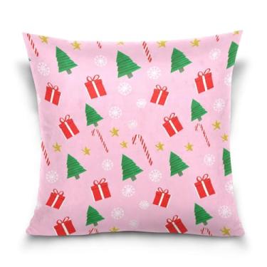 Imagem de Wassud Capas de almofada, árvores de Natal e presentes 45,7 x 45,7 cm, capa decorativa para sofá, sofá, casa, casa de fazenda, decoração de quarto