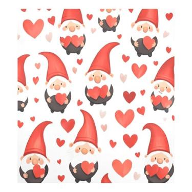 Imagem de Qilmy Capa de ímã de máquina de lavar louça de gnomo fofo dia dos namorados 58 x 66 cm capas decorativas de geladeira para porta frontal adesivo de folha magnética máquina de lavar louça painel