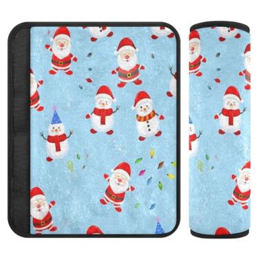 Imagem de Burbuja Capa para cinto de segurança de carro Snowmen Protetor de cinto de segurança de carro macio confortável para alça de ombro de assento, 1 par pequeno