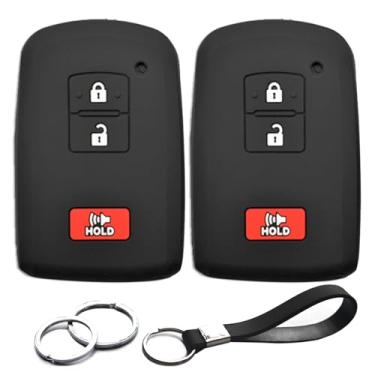 Imagem de 2 peças compatíveis com Toyota Smart 3 Bt silicone FOB capa protetora controle remoto sem chave para Toyota RAV4 Tacoma Highlander Land Cruiser C-HR Prius C V