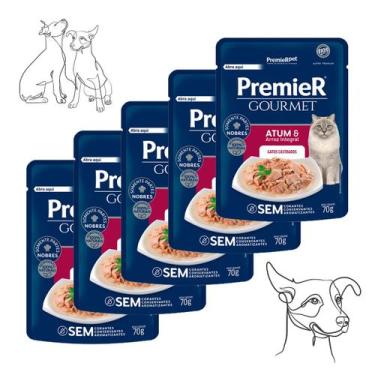 Imagem de Ração Úmida Premier Gourmet Gatos Adultos Castrados Atum E Arroz Integ