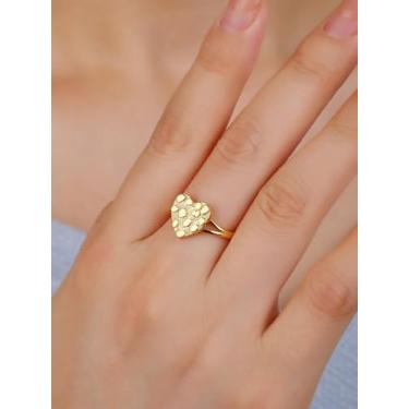 Imagem de Aqui está o conteúdo completo da listagem com base no seu pedido de anel ajustável de coração espelhado joia de luxo presente romântico dos namorados para mulheres, dia da mãe e mãe: