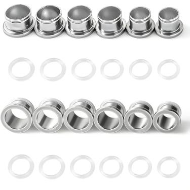 Imagem de WINSENET 16 peças de alargadores de orelha de aço inoxidável, alargador hipoalergênico, alargador, alargador, alargador de orelha, alargador de orelha, piercing corporal, joia para mulheres e homens