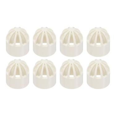 Imagem de PATIKIL Tampa permeável para peixes de 0,8 polegadas (20 mm), tampa respirável de PVC com 8 peças, capa de entrada de aquário de proteção de aquário, branca