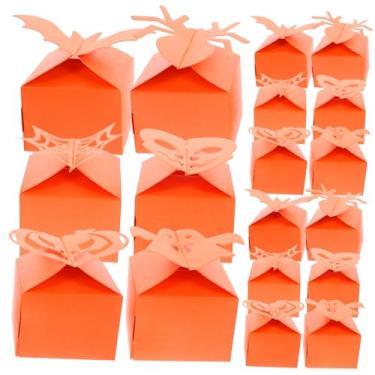 Imagem de Caixas de doces de Halloween, embalagem de papel criativo, caixas de petisco para lembrancinhas de festa, cor laranja, material resistente para celebração de Halloween, conjunto de 48 peças