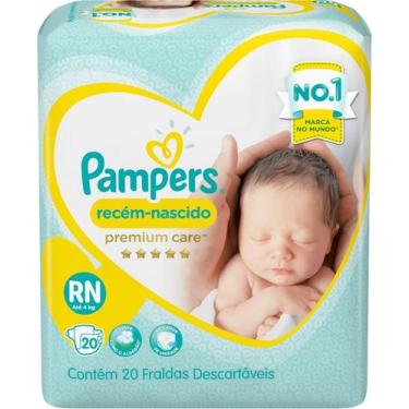 Imagem de Fraldas descartáveis pampers rn c/20 und, RN, 20