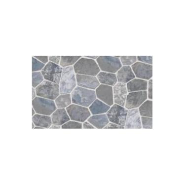 Imagem de Papel de Parede Adesivo PVC Pedras Cinzas, 5 Metros x 45cm, Lavável, Fácil Aplicação