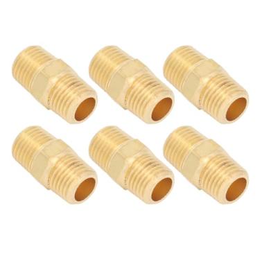 Imagem de aqxreight 20 PCS Acessórios de Mangueira de Ar 1/4 a 1/4 de Polegada NPT Conector de Rosca Macho Adaptador de Encaixe de Tubulação de Latão para água, Gás, óleo, Combustível, Encaixe de Conexão