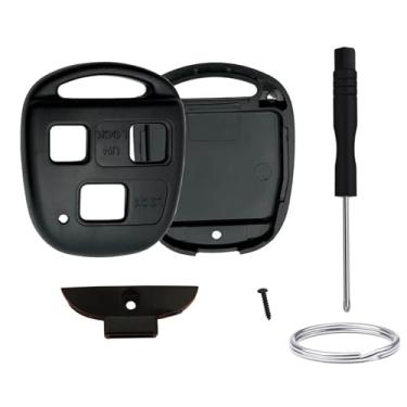 Imagem de WKEDQAF Sem necessidade de corte ou programação de chave de substituição Keyless Entry Key Fob Shell Case Apto para Lexus ES300 ES330 GS300 GX470 IS300 LS400 LS430 RX300 RX350 SC300 SC430 (1-Preto)