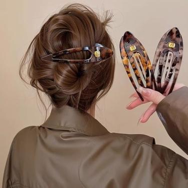 Imagem de Acrílico estampa de leopardo garra de cabelo coreana moda simples clipe de bico de pato caranguejo rabo de cavalo acessório de cabelo feminino acessórios de cabelo (cinza)