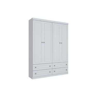 Imagem de Guarda Roupa 4 Portas E 4 Gavetas Americano Branco - Henn