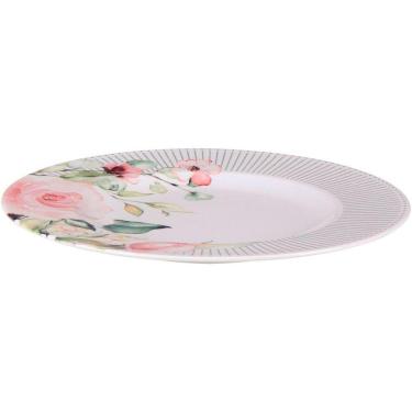 Imagem de Kit Jogo Prato Raso Jantar 12 Pessoas 12pçs Chá Ornatta 28cm