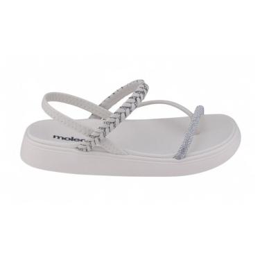 Imagem de Sandália Papete Feminina Moleca 5499.106 Brilho Strass