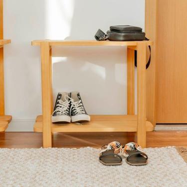 Imagem de Sapateira Banco Laguna 2 Prat 52,6ax60lx42p Em Madeira Cor Mel