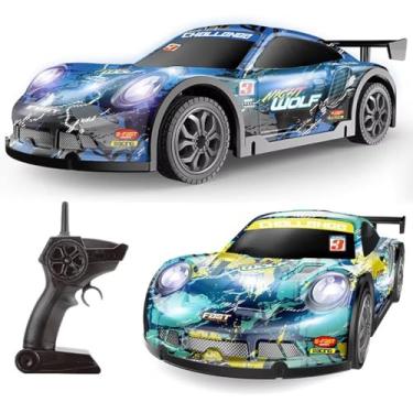 Imagem de Carrinho de Carro Drift Racing Fast 4x4 4wd Colorido com Luz Neon Corrida Com Controle Remoto 2.4 Carro Com Bateria Recarregável Brinquedo Criança Infantil Kizumba