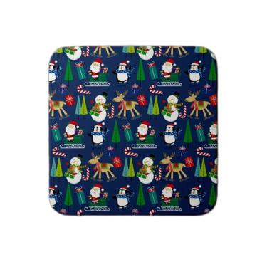 Imagem de Ladrilho Decorativo de Cerâmica Natalino com Estampa Boneco de Neve e Veado