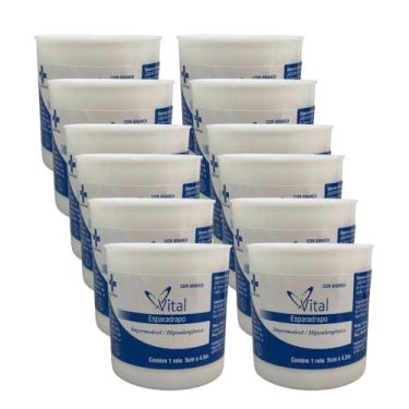 Imagem de Esparadrapo Impermeável Branco 5cm x 4,5m - Kit com12 Unidades