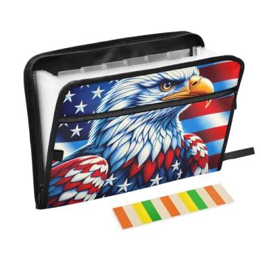 Imagem de Pasta de arquivo expansível USA Flag3, organizador de documentos sanfonado com 13 bolsos para tamanho carta e tamanho A4 para material de escritório escolar