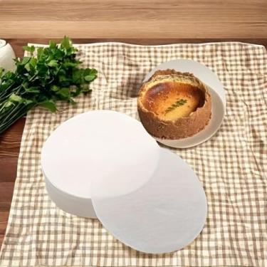 Imagem de 50 peças/100 peças de papel manteiga redondo (15 cm), assadeiras antiaderentes, perfeitas para tortas de queijo, bolos, biscoitos, pão, fritadeiras de ar, panelas holandesas