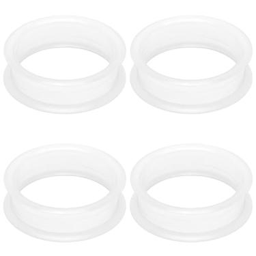 Imagem de Gadeaila Kit de alargadores de orelha de silicone sólido de plástico espesso transparente - Conjunto de alargador de orelha preto de 50 mm para mulheres e homens, 6mm, Plástico Borracha Silicone, Não