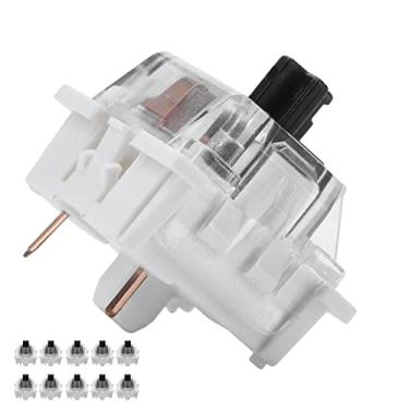 Imagem de Generic Interruptor de Teclado Mecânico Substituição Preta Transparente para Gateron Cherry MX 10pcs - Luz de Fundo LED Adequada para Digitadores - Excelente Experiência de Digitação para Usuários