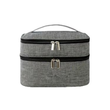 Imagem de Necessaire Viagem Bolsa Dupla Organizador Maquiagem Lisa
