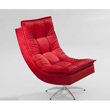 Imagem de Poltrona Nilla Chaise Tecido Liso Cor Vermelho
