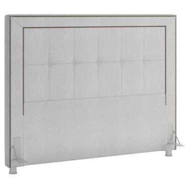 Imagem de Cabeceira Cama Box Casal 140 cm P05 Atenas Linho Cinza - Lyam Decor