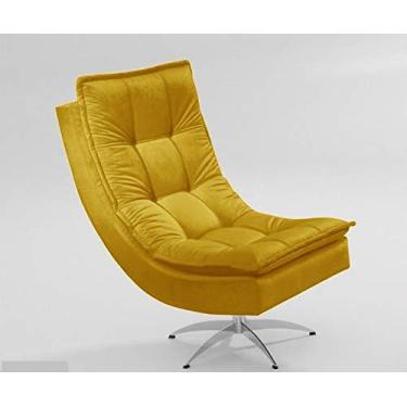 Imagem de Poltrona Nilla Chaise Tecido Liso Cor Amarelo
