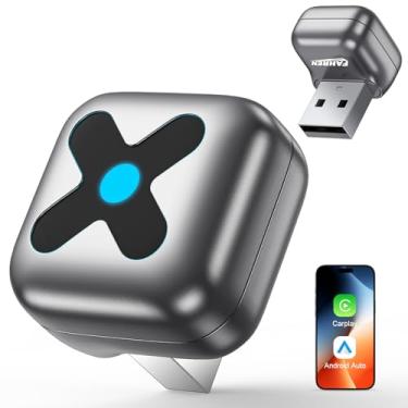 Imagem de FAHREN Adaptador Carplay sem fio para Apple iPhone, adaptador automotivo Car Play Android, converte CarPlay com fio para sem fio, conexão automática de zero latência para iOS 10+ e Android 11+