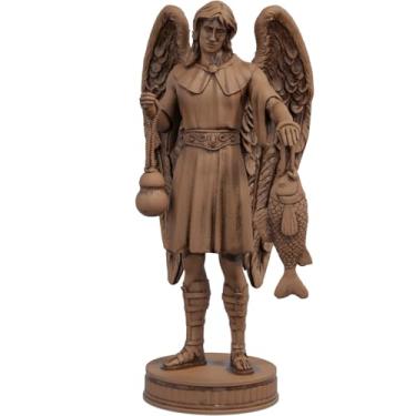 Imagem de Estátua São Rafael Arcanjo da Cura - Imagem Católica - Versão 3 (Cor Madeira)