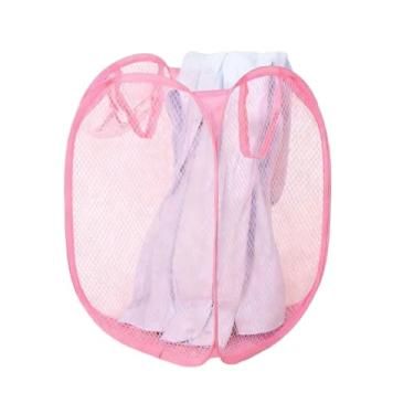 Imagem de Cesto de Roupa Suja Grande Capacidade 40x40x70cm/30x30x50cm Ideal para Guardar Roupa Suja e Mais(40x40x70cm,Rosa)