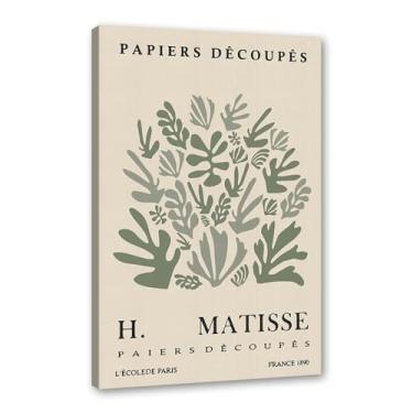 Imagem de Impressão de arte de parede verde sálvia Matisse arte de parede abstrato mercado de flores Picasso exposição pôsteres minimalistas linha arte folha boho decoração de quarto (SKU3,40.6x50.8 cm =