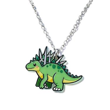 Imagem de OSCCI Colar de dinossauro pré-histórico – material acrílico elegante, formato de animal detalhado, presente moderno para amantes de animais e entusiastas da moda, Acrílico, Sem Pedra Preciosa