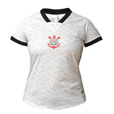 Imagem de Camisa Corinthians Baby Look Raglan Branca - Feminino-Feminino