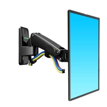 Imagem de F120 Suporte de parede para TV com mola a gás de 17 a 27 polegadas, suporte de braço de alumínio, rotação de 360 graus (preto)