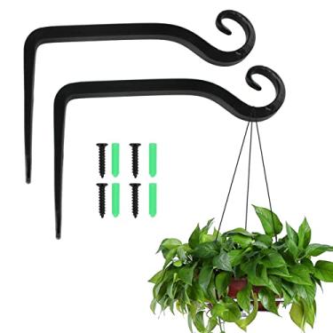 Imagem de 2 Pacote Suporte para Planta Suspensa 6 polegadas Gancho de Metal Resistente Reto Decorativo Multifuncional Comedouros Pássaros Vasos Lanternas Sinos Vento Plantas