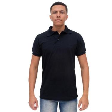 Imagem de Camisa Gola Polo Basica Masculina Manga Piquet Algodao Poliester Lisa 