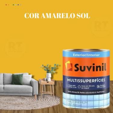 Imagem de Tinta Epoxi Cozinhas e Banheiros Cor Amarelo Multissuperfícies 800ml S