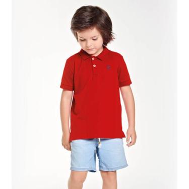 Imagem de Conjunto Infantil Camisa Polo E Bermuda Trick Nick Vermelho, Vermelho,