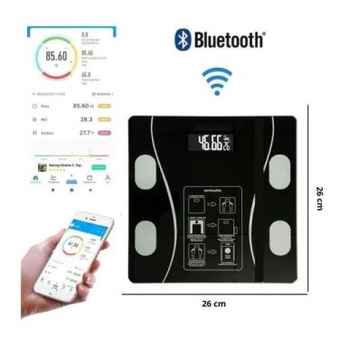 Imagem de Balança Digital Bioimpedância Inteligente App E Bluetooth - MS Fisio