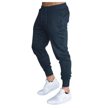 Imagem de CALÇA MOLETOM MASCULINA PLUS SIZE JOGGER SLIM FIT BÁSICA LISA M9P-BRANCO-G4-Masculino