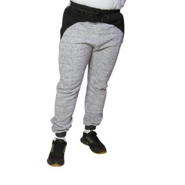 Imagem de Calça Moletom Cinza com Detalhe em Preto - New Look Store, GG