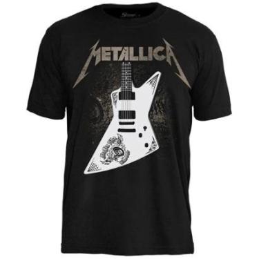 Imagem de Camiseta de Banda Metallica em Algodão Manga Curta Gola Redonda-Unissex