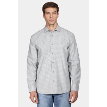 Imagem de Camisa Aramis Regular Mescla Xadrez Cinza-Masculino
