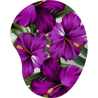 Imagem de Mouse Pad Ergonômico Gota Hibiscos Roxos Folhas Verdes 6